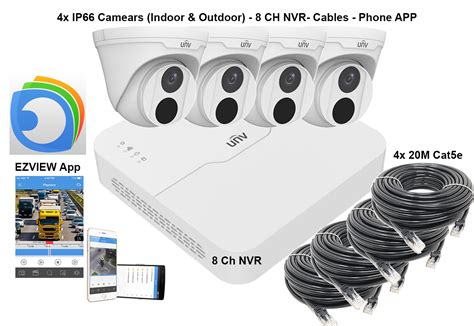 Uniview 8 Ch NVR 2MP HD NVR301 & 4 x 2MP 2.8mm Turret IP Cameras IP66 CCTV KIT | eBay