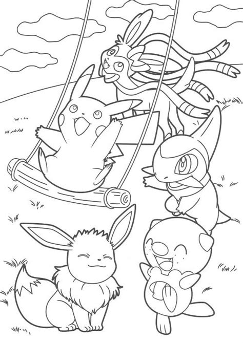 Pikachu and Eevee Friends coloring book | Pokemon coloring pages ...