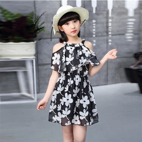 7 8 9 10 11 12 Years New Big Girl Dresses Summer Children's Clothing Kids Flower Dress Chiffon ...