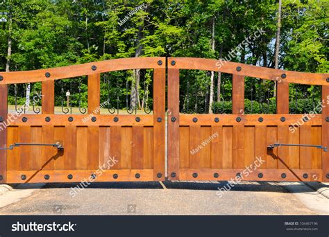 Large Wooden Security Entrance Gates Stock Photo 104467196 - Shutterstock