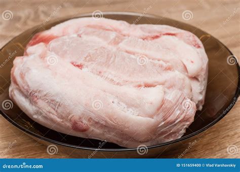 Chicken Meat is Defrosted in a Plate in the Kitchen before Cooking Stock Photo - Image of meat ...