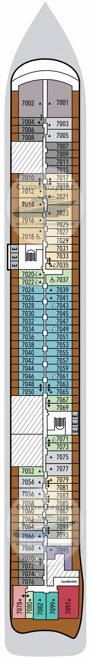 Silver Ray deck 7 plan | CruiseMapper