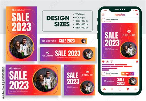 Sale 2023 Web Banner Ads Stock Template | Adobe Stock