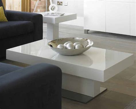 White High Gloss Coffee Table with Storage Ideas