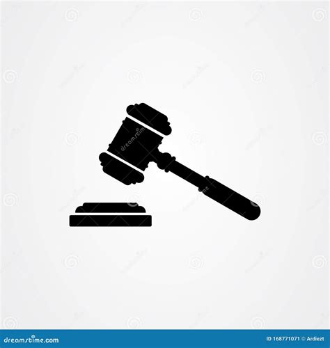 Gavel Law Hammer Icon Logo Design. Vector Illustration Stock Vector - Illustration of balance ...