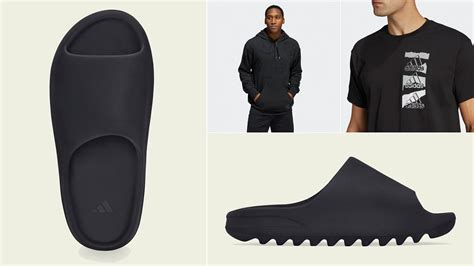 YEEZY Slide Onyx Black Shirts Clothing Matching Outfits