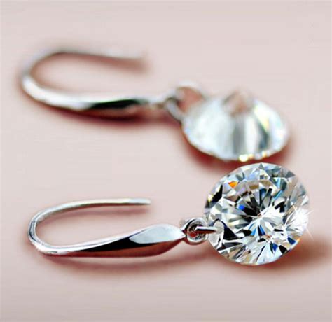 Sterling Silver Swarovski Crystal Drop Earrings - Diamond Affair