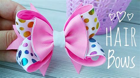 Hair Bow Tutorial / Bow out of Ribbon / How to Make Bows with Ribbon ...