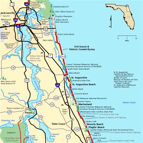 A1A Scenic & Historic Coastal Byway State: Florida Length: 72.0 mi / 115.9 km Time to Allow: Two ...