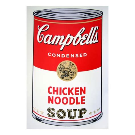 Andy Warhol "Soup Can 11.45 (Chicken Noodle)" 23x23 Silk Screen Print from Sunday B Morning ...