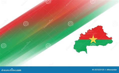 Map of Burkina Faso, Flag Map Stock Illustration - Illustration of border, global: 257223125