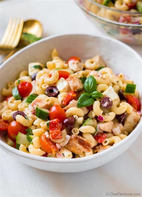 Italian Chicken Pasta Salad Recipe | ChefDeHome.com