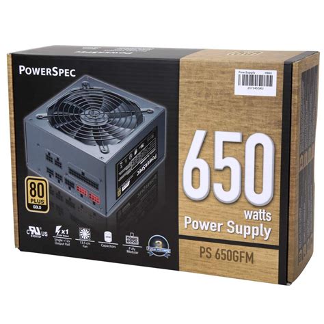 PowerSpec 650 Watt 80 Plus Gold ATX Fully Modular Power Supply - Micro ...