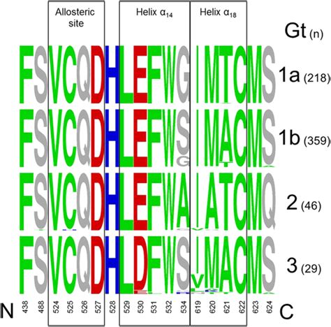 Sequence logo depiction of amino acid sequence diversity within ...