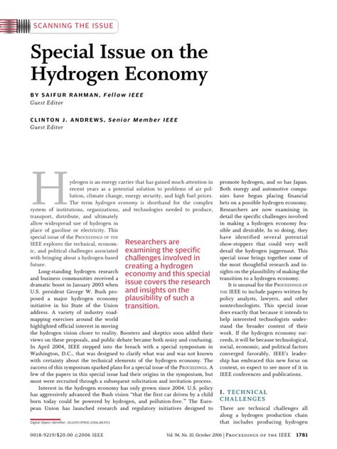 Special Issue On The Hydrogen Economy | PDF