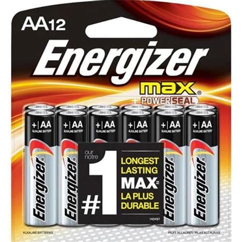 Energizer AA Batteries, Double A Max Alkaline Battery, 12/Pack - Bluebird Office Supplies