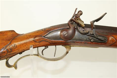 1700s Antique German Jaeger Flintlock Rifle with Set Trigger