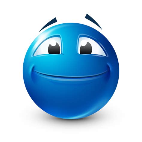 Bluemoji Contented Grin | Blue Emoji | Know Your Meme