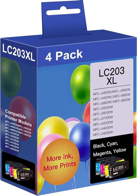 Amazon.com: lc203 203 XL 203xl mfc-j480dw Ink Cartridges for Brother ...