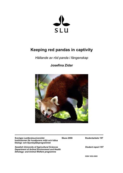 Keeping Red Pandas in Captivity - DocsLib