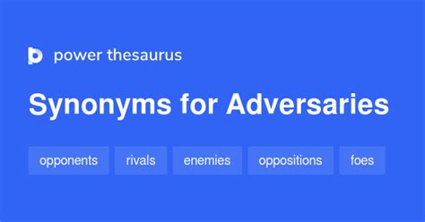 Adversaries synonyms - 1 228 Words and Phrases for Adversaries