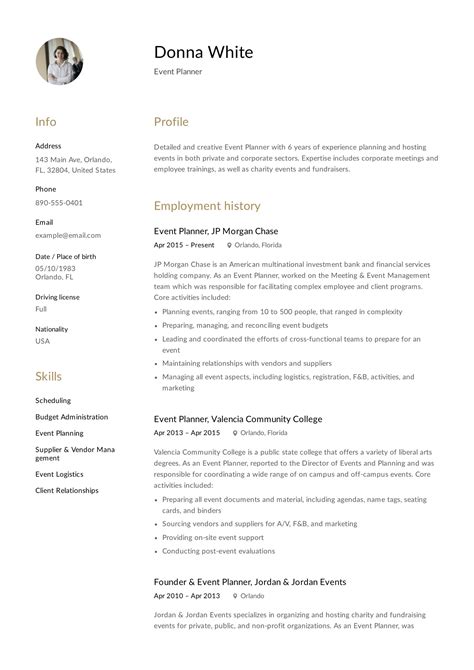 Guide: Event Planner Resume [ + 12 Samples ] | PDF & Word | 2019