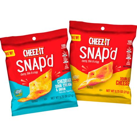 CHEEZ-IT Snap'd Cheesy Baked Snack Variety Pack, 0.75 oz, 42 Count, 2 Pack