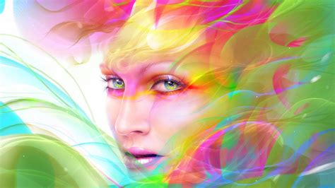 Online crop | Digital art, Face, Girl, Multicolored HD wallpaper ...