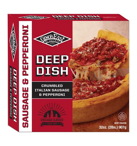 Gino's East of Chicago Authentic Deep Dish Pizza Sausage & Pepperoni ...