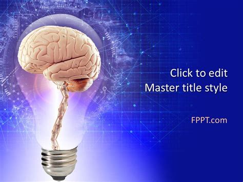 Free Brain Lightbulb PowerPoint Template & Presentation Slides