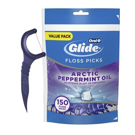 Oral-B Glide Arctic Peppermint Oil Dental Floss Picks, Mint, 150 ct ...