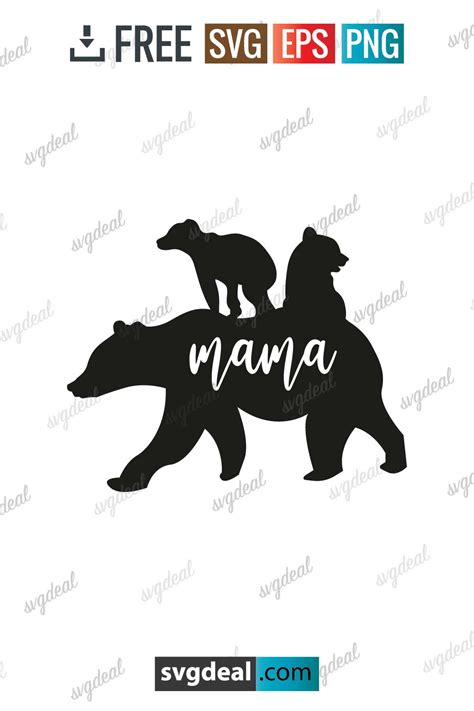 Mama Bear With 2 Cubs Svg - Free SVG Files