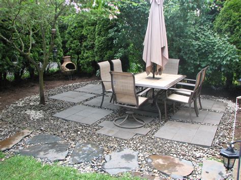 Concrete Paver and River Rock patio....