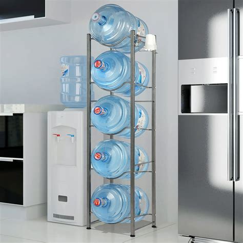 5-Tier Water Bottle Holder Cooler Jug Rack, 5 Gallon Water Bottle ...