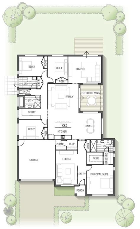 Casuarina 1830 N01 | Craftsman floor plans, House design, House plans