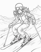 Skiing Coloring Pages sketch template