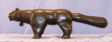 CAT MAGNIFICENT BRONZE SCULPTURE AFTER FERNANDO BOTERO