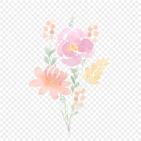 Watercolor Flower Bouquet PNG Transparent, Cute Peony Watercolor Flower Bouquet Free Png And Psd ...