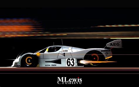 FLAMING ARROW The Sauber-Mercedes C9 at Le Mans. Original Art by MLewis ...