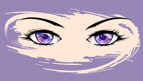 Purple eyes anime girl. 11754767 Vector Art at Vecteezy