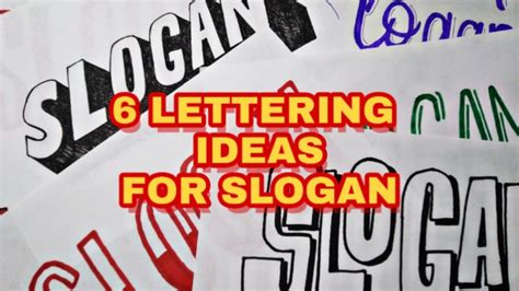 6 LETTERING IDEAS FOR SLOGAN - SLOGAN MAKING - YouTube