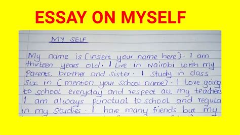 How to Write an Essay About Myself | Myself Handwriting | Essay on ...