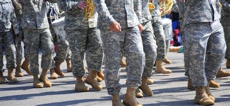 USA Army Marching Band in a Parade Stock Photo - Image of traditional ...