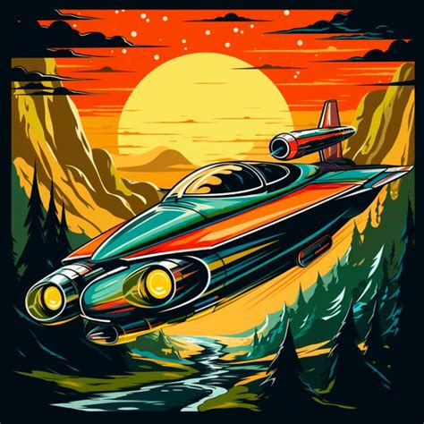 Premium AI Image | Scifi Spaceship flying Fantastic flying car Vector ...