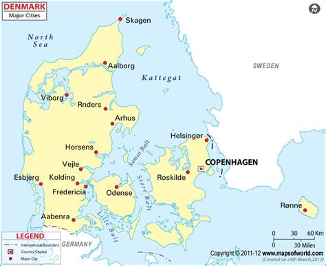 Map of Denmark with Cities | Cities in Denmark | Denmark map, Denmark ...