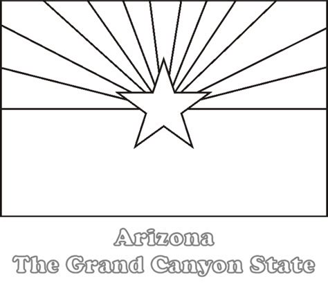 Large, Printable Arizona State Flag to color, from NETSTATE.COM