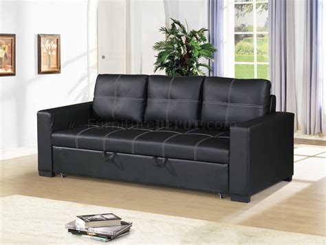 Black Faux Leather Sleeper Sofa | Cabinets Matttroy