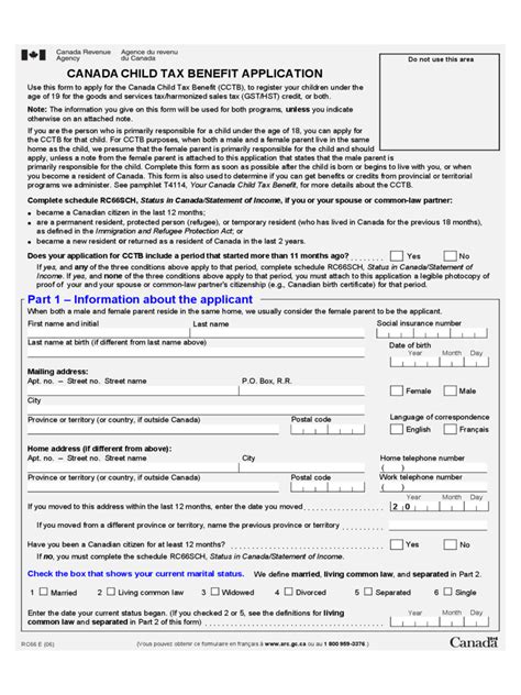 Child Tax Benefit Application Form - 2 Free Templates in PDF, Word ...