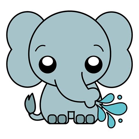 Cómo dibujar un Elefante Kawaii | COMODIBUJAR.CLUB