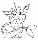 Pokemon Vaporeon Coloring Pages Eevee Evolution  sketch template